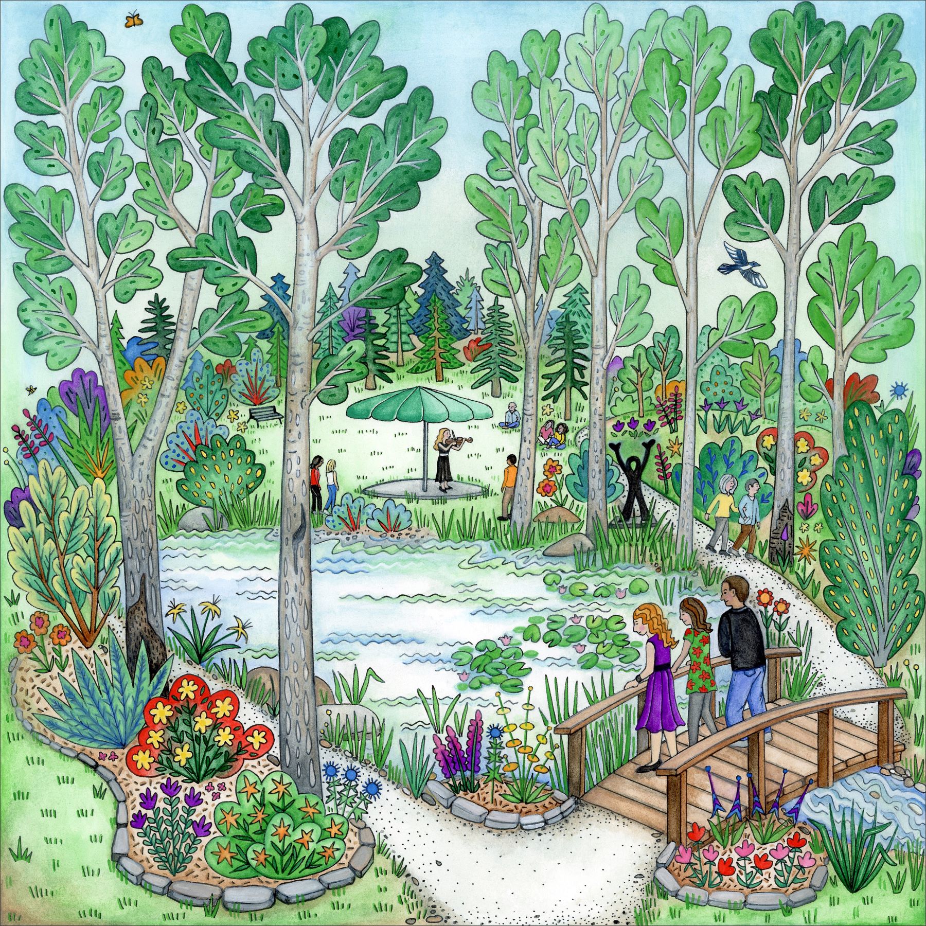 Around Peter's Pond painting by Jill Bergman