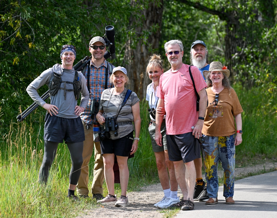 Group of birders in the Botanic Park. Photo by Rudy Duran.