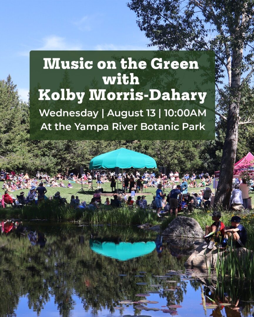 Advertisement for Kolby Morris-Dahary performing during Music on the Green event on August 13.